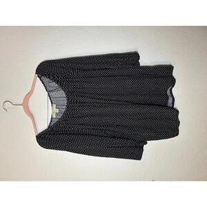 Michael Kors Black and White Polka Dot Blouse 1X
